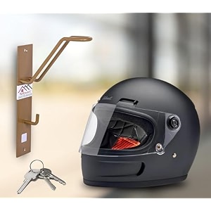 rollyware  open and full face wall mountable multipurpose organizer hook helmet and jacket hanger wall mount helmet hook stand 2 golden
