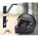 ROLLYWARE ® Open and Full face Wall mountable Multipurpose Organizer Hook Helmet and Jacket Hanger, Wall Mount Helmet Hook Stand (3, BLACK)