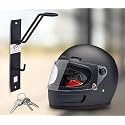 ROLLYWARE ® Open and Full face Wall mountable Multipurpose Organizer Hook Helmet and Jacket Hanger, Wall Mount Helmet Hook Stand (2, BLACK)