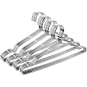 Rollyware 10 Pack Stainless Steel Wire Hangers Premium Non-Slip Stainless Steel Hanger for Sarees, Pants, Trouser, Velvet, Scarfs &amp; Other Clothes