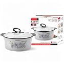 ROLON Seasons 2000 Casserole Grey PU Insulated Hot &amp; Cold Food 1500 ml Capacity Floral Design Double Wall Thermoware Kitchen Serveware Food Safe Stainless Steel
