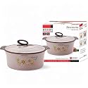 ROLON Seasons 2000 Casserole Mauve PU Insulated Hot &amp; Cold Food 1500 ml Capacity Floral Design Double Wall Thermoware Kitchen Serveware Food Safe Stainless Steel