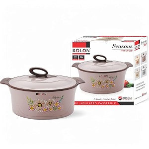 rolon seasons 800 casserole mauve pu insulated hot amp cold food 700 ml capacity floral design double wall thermoware kitchen serveware food safe stainless steel