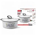 ROLON Seasons 800 Casserole Grey | PU Insulated | Hot &amp; Cold Food | 700 ml Capacity | Floral Design | Double Wall Thermoware | Kitchen Serveware | Food Safe | Stainless Steel