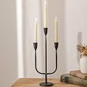 Romadedi Candelabra Balck Candlestick Holders: Taper Candle Holders Metal Tall Vintage Candle Holders Christmas Iron for Table Centerpiece Antique Decor Fireplace Decorative Mantle