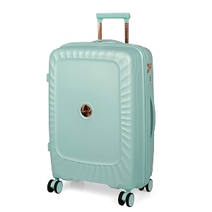 romeing sicily 24 inch polypropylene luggage hard sided sky blue 65 cms medium check-in trolley bag  8 spinner smooth wheels  tsa lock  unbreakable  men amp women amp kids