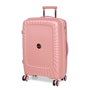 romeing sicily 24 inch polypropylene luggage hard sided pink 65 cms medium check-in trolley bag  8 spinner smooth wheels  tsa lock  unbreakable  men amp women amp kids