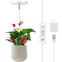 ROMSTO LED Full Spectrum Grow Light for Indoor Plants - Height Adjustable With 10 Dimmable Brightness, 8/12/16H On/Off Timer, White, Silver and Gold