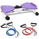 Ronai Waist Twister Machine with Resistance Bands – Adjustable Ab Twister Board for Home Fitness, Dual Pedals, Quiet Rotation, Tracks Time/Reps/Calories, 300 Lbs Capacity