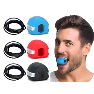 ronata jawline exerciser tool men  define your jaw slim your face and tone neck muscles  look younger and healthier  stress amp craving relief with free rope hanger multicolor