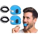 RONATA Jawline Exerciser Jaw,Face&amp;Neck Exerciser - Define Your Jawline,Slim And Tone Your Face,Look Younger And Healthier - Helps Reduce Stress And Craving- Free Jawline Rop Hanger For Neck (Blue(2))