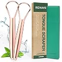 RONAVO Tongue Scraper for Adults (2 Pack), Cure Bad Breath (Medical Grade), Stainless Steel Tongue Cleaner, 100% BPA-Free Metal Tongue Scrapers Healthier Breath in Seconds.by RONAVO