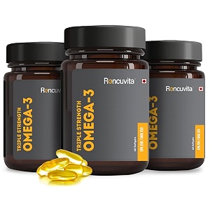 triple strength omega 3 fish oil capsule 1250mg with 550mg epa amp 350mg dha  high strength fish oil capsules for men amp women pack of 3