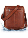 Ronex Tan Sling Bag Pu-Leather Crossbody Bag For Travel Office Going Boys And Girls