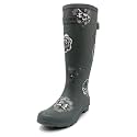Rongee Womens Rain Boots Waterproof Tall Garden Outdoor Mud Shoes Daisy Printed with Adjustable Buckle