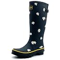 Rongee Womens Rain Boots Waterproof Tall Garden Outdoor Mud Shoes Daisy Printed with Adjustable Buckle