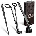 RONXS 3 in 1 Candle Wick Trimmer Set, Snuffer, Dipper, Cutter, Black