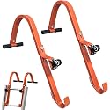 Roof Ladder Hook, 2 Pack Ladder Stabilizer, Heavy Duty Steel 500 Lbs Weight Ratin, Roof Ridge Extension with Wheel for Safe and Easy Access
