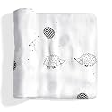 Rookie Humans Bamboo Muslin Swaddle Blankets for Baby Girls and Boys – Made of Silky Soft Viscose from Bamboo - 47 x 47 inches Swaddling Blankets - Newborn Baby Essentials, Hedgehog