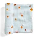 Rookie Humans Super Soft Viscose from Bamboo Muslin Swaddle Blankets for Baby Girls and Boys – Silky Soft - 47 x 47 inches Swaddling Blankets - Newborn Baby Essentials, Stars