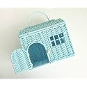 Rool Rattan House Shaped Basket Wicker Small Dollhouse Gift for Girls, Boho Toys, Mouse in a Box House, Little Girl Purse Clutch, Doll Carrier