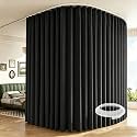 Room Divider Curtains with Ceiling Track, Wide Curtain for Room Partition (Black, 1 Pack(100''W x 96''L))
