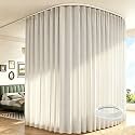 Room Divider Curtains with Ceiling Track, Wide Curtain for Room Partition (Beige, 1 Pack(120''W x 84''L))
