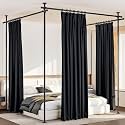 Room Divider Curtains with Ceiling Track, Wide Curtain for Room Partition (Black, 43''-240''Wide(No Curtains))