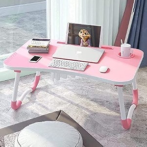 roongta study tablebed tablefoldable and portable woodenwriting desk for officehomeschool pink