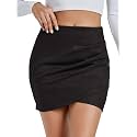 Rooscier Women's Faux Suede High Waist Mini Skirt