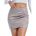 Rooscier Women's Faux Suede High Waist Mini Skirt