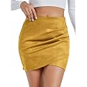 Rooscier Women's Faux Suede High Waist Mini Skirt