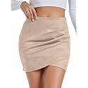 Rooscier Women's Faux Suede High Waist Mini Skirt