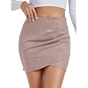 Rooscier Women's Faux Suede High Waist Mini Skirt