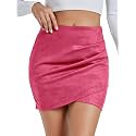 Rooscier Women's Faux Suede High Waist Mini Skirt