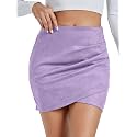 Rooscier Women's Faux Suede High Waist Mini Skirt