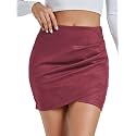 Rooscier Women's Faux Suede High Waist Mini Skirt