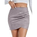 Rooscier Women's Faux Suede High Waist Mini Skirt