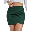 Rooscier Women's Faux Suede High Waist Mini Skirt