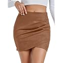 Rooscier Women's Faux Suede High Waist Mini Skirt