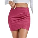 Rooscier Women's Faux Suede High Waist Mini Skirt