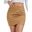 Rooscier Women's Faux Suede High Waist Mini Skirt