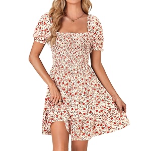 Rooscier Womens Summer Boho Mini Dress