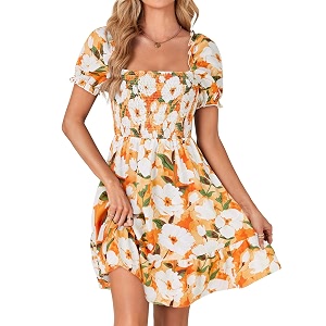 Rooscier Womens Summer Boho Mini Dress
