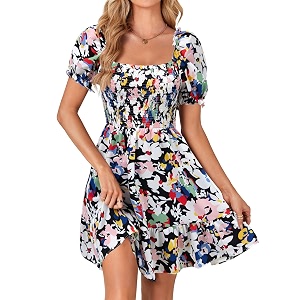 Rooscier Womens Summer Boho Mini Dress