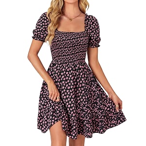 Rooscier Womens Summer Boho Mini Dress