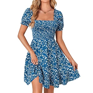 Rooscier Womens Summer Boho Mini Dress