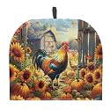Rooster and Pumpkin Tea Cosy for Teapot Washable Tea Pot Cozy for Keeping Warm,Reusable Scratch Proof Kettle Cover for Breakfast Warmer