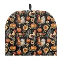 Rooster Sunflower Pumpkin Tea Cozy, Extra Thick Teapot Warmer Dust Proof Insulated Teapot Cover, Keep Warm Tea Kettle Quilt for Home Kitchen Hotel Restaurant Thanksgiving Decor