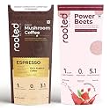Rooted Actives Sample Pack, Mushroom Coffee with Lion's Mane and Chaga, Power Beets with L-Arginine and Resveratrol, Instant Superfood Blend